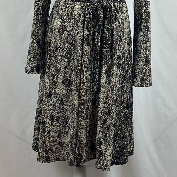 Jones New York Brown Tan Animal Print Faux Wrap Career Dress NWOT Size 8 - Picture 4 of 13